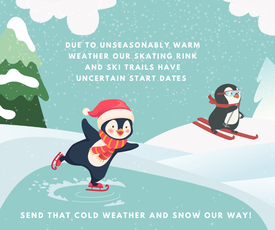 Colorful Illustrated Hello Winter Outdoor Activities and Sports Facebook Post