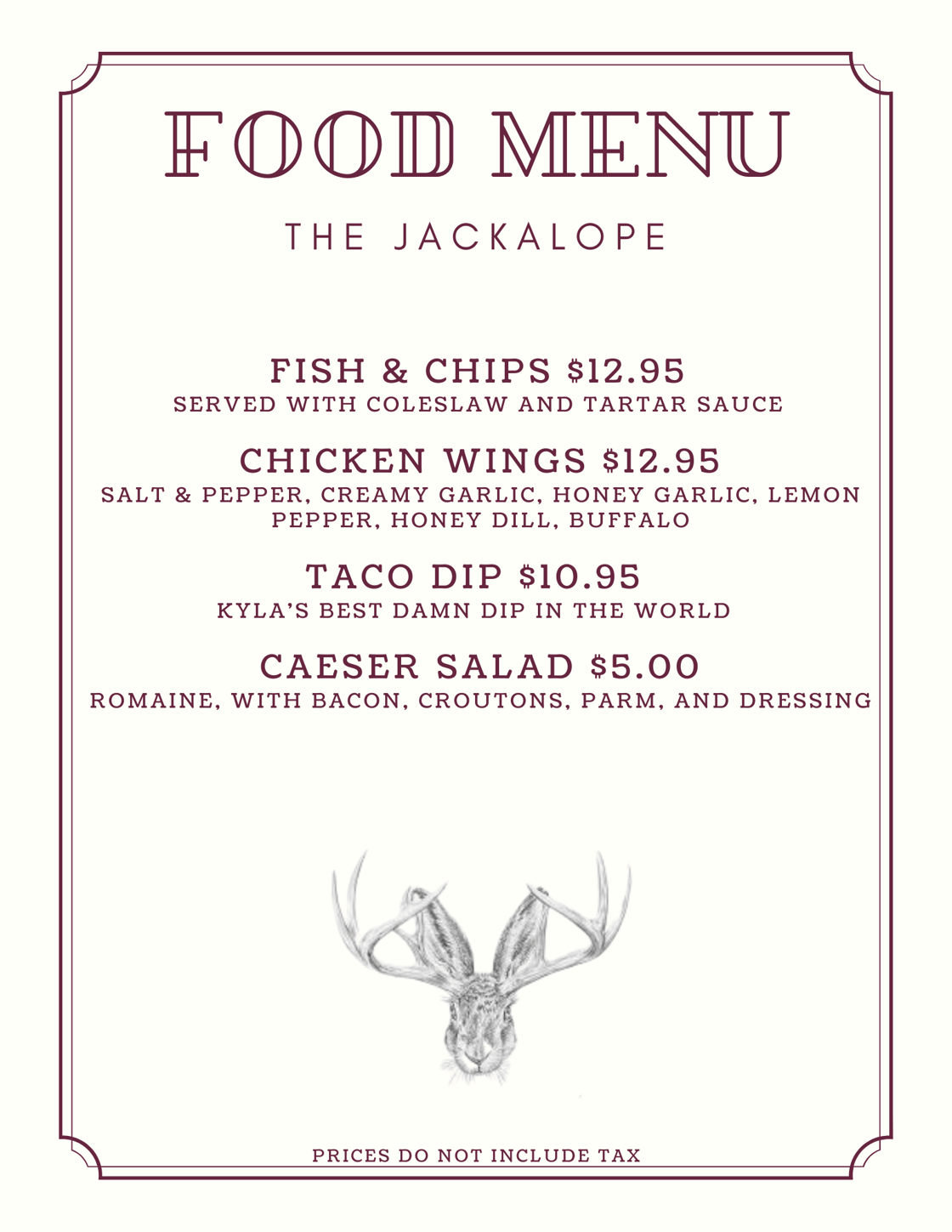 Friday Food Menu Aug4